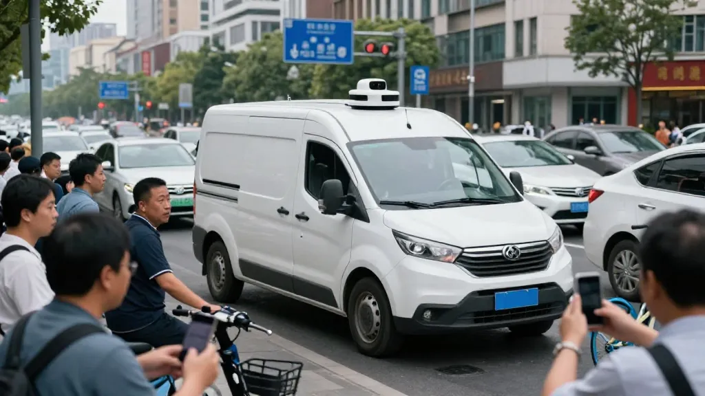 China's Driverless Delivery Vans Go Viral After Causing Road Chaos